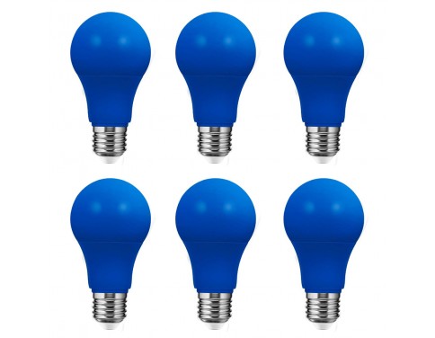 A19 Blue LED Bulbs, E26 Base Colored Holiday Lights, 9W(60W Equivalent), 580LM, Mood Lighting for Home Decoration, Bedroom, Bathroom