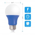 A19 Blue LED Bulbs, E26 Base Colored Holiday Lights, 9W(60W Equivalent), 580LM, Mood Lighting for Home Decoration, Bedroom, Bathroom