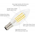 4 Pack B15 B15d LED Candle Light Bulb C35 4W SBC Clear Filament LED Bulb,Small Bayonet Cap,400LM 40W Incandescent Equivalent,2700K Warm White,Non-Dimmable[Energy Class A+]