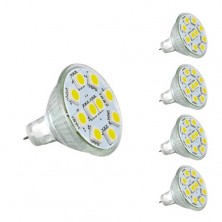 1.8W MR11 GU4.0 LED Bulbs, 20W Halogen Bulbs Equivalent, GU4 Base, 165lm, 12V AC/DC, 120° Flood Beam, Daylight White, 6000K, LED Light Bulbs, Pack of 4 Units