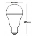10W B22 LED Light Bulb Pure White 5000k GLS 830 Lumens Very Bright Equivalent to 75W Incandescent Replacement