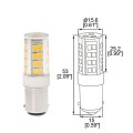 2pcs Ba15D LED Bulb for Sewing Machine 120v Dimmable Double Bayonet LED Light Bulbs 4.5 Watt Warm White 3000K Dimmable AC110V-130V