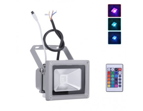 Remote Control 10W RGB Waterproof LED Flood Light (16 Different Color Tones)