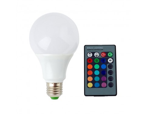 Hot Fashion 110-220v 5w (30w) E27 Color Change RGB LED Light Bulbs Lamp with Remote Controller Home Bulb Lights ,Office Bulb Lights ,Party Bulb Lights
