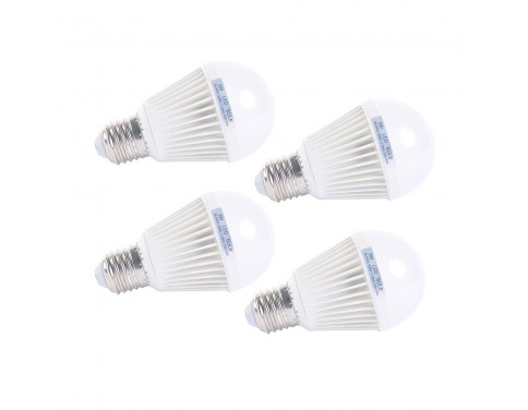 E27 LED Light Bulb Pack of 4 Super Bright Lamp 5w 350lm White Light Ac100-240v Color White