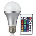 Remote Controlled Color Changing A19 5W LED Light Bulb, 16 Color Choice, E26 Medium Screw Base