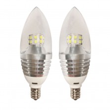 2-Pack led Daylight E12 Base 5w Incandescent Filament Vintage Edison Candle 6000k Corn LED Candelabra Bulb Lamp