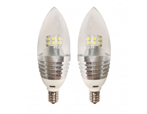 2-Pack led Daylight E12 Base 5w Incandescent Filament Vintage Edison Candle 6000k Corn LED Candelabra Bulb Lamp