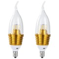 2 Pieces E12 Base Incandescent Filament Vintage Edison Candle Corn LED Candelabra Bulb Lamp (Golden, 5 W) Warm White