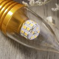 2 Pieces E12 Base Incandescent Filament Vintage Edison Candle Corn LED Candelabra Bulb Lamp (Golden, 5 W) Warm White