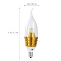 2 Pieces E12 Base Incandescent Filament Vintage Edison Candle Corn LED Candelabra Bulb Lamp (Golden, 5 W) Warm White