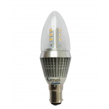 4-Pack Dimmable B15 LED Candle Bulbs Bayonet Small Bayonet 7W Clear Cover Daylight Color 360 Degree Lighting Bullet Top Chandelier Bulbs