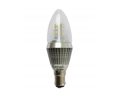 Dimmable B15 LED Candle Bulbs Bayonet Small Bayonet 7W Clear Cover 3850 - 4250k Daylight Color 360 Degree Lighting Bullet Top Chandelier Bulbs