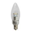 Dimmable E17 LED Candelabra Light Lamp 3w Warm White Bullet Top Chandelier light bulbs