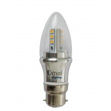Dimmable Bayonet Cap 60w 6-Pack led B22 Base candle lights Clear Cover 360 Degree Lighting Chandelier bulb Bullet Top