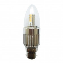 Dimmable LED 7W B22 Candle Bulbs Bayonet Candelabra Light Bulbs for Chandelier 6-Pack 3850 - 4250k Natural Daylight Bullet Top