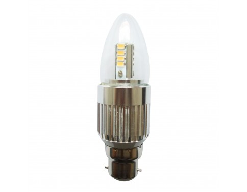 Dimmable LED 7W B22 Candle Bulbs Bayonet Candelabra Light Bulbs for Chandelier 6-Pack 3850 - 4250k Natural Daylight Bullet Top