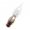 Dimmable LED Candle Bulb 6-Pack OmaiLighting B22 led bayonet bulbs 3w Clear Cover 3000k Warm White 360 degree Lighting Flame Tip Chandelier Light