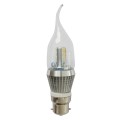 Flame TIp Dimmable B22 LED Candle Lights 6-Pack Bayonet 7W Clear Cover 360 Degree Lighting Chandelier Bulbs