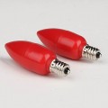 E12 0.3W 1-LED 15LM Red Light Candle Lamp Bulb (2-Pack, 110-220V)