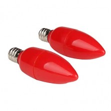 E12 0.3W 1-LED 15LM Red Light Candle Lamp Bulb (2-Pack, 110-220V)