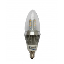 6-Pack LED Candelabra Bulb Brightest Model Dimmable 7 Watt Bullet Top Perfect 60w Replacement E12 Base WARM WHITE