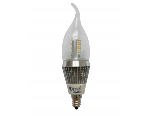 LED Candelabra Bulb Brightest Model 7 watt 6-Pcak Flame Tip Perfect incandescent chandelier bulb replacement E12 base light bulb