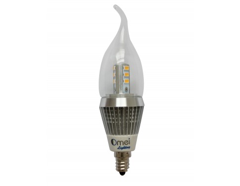 LED Candelabra Bulb Brightest Model 7 watt 6-Pcak Flame Tip Perfect incandescent chandelier bulb replacement E12 base light bulb