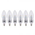 6-Pack Dimmable E12 LED Candelabra Bulbs 4.5w 280lm 35w incandescent replacement Warm White 3000k light for Chandeier