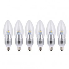 6-Pack Dimmable E12 LED Candelabra Bulbs 4.5w 280lm 35w incandescent replacement Natural Daylight White 4000k light for Chandeier