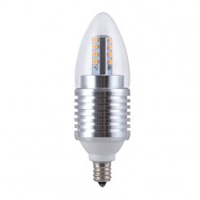 LED Candelabra Bulb 1-Pack,7W, e12 ac110v dimmable warm Wite 2850K Silver LED Candelabra bulb,e12 bullet top small size led bulb, 60w E12 Candelabra bulbs Replacement