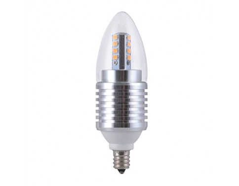 LED Candelabra Bulb 1-Pack,7W, e12 ac110v dimmable warm Wite 2850K Silver LED Candelabra bulb,e12 bullet top small size led bulb, 60w E12 Candelabra bulbs Replacement
