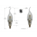 OmaiLighting E12 6w LED E12 Candelabra Base Warm White 3000k Candle Bulb Light Bulbs 60w 60 watt Lamps Bent Flame Tip Bulb