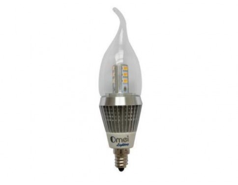 Dimmable 60 Watt Equivalent Candelabra LED Bulbs Daylight White 4000K Decorative Candle Light Bulb Candelabra Base(E12), 120V LED Chandelier Bulb for Home Lighting (6 Pack)