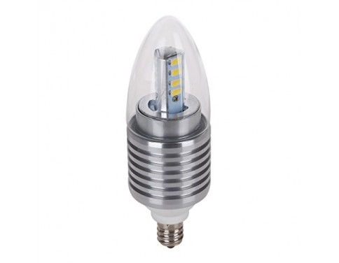 6-Pack E12 Dimmable 60W Equivalent - 7W LED 700 Lumens Round-top Clear Silver Base Candelabra Bulb
