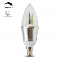 5 Watt B35 E12 LED Chandeliers Light Bulbs--50W Incandescent Replacement--Soft White 3200K,360 degree Omni-direction Candelabra 450 Lumens,Pyramid Shape,Blunt Tip Plastic Cover,Silver Alumium body,Wall Sconces