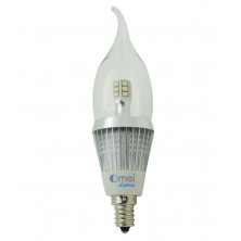 6-Pack led candelabra bulbs dimmable e12 base led 5w 50 watt daylight white 4000k torpedo tip light bulb