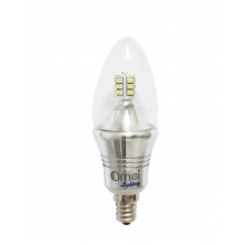 60 Watt Equivalent Dimmable B12 Decorative Candle LED Light Bulb With Daylight Glow Effect, Candleabra Base