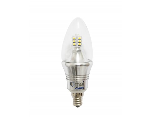60 Watt Equivalent Dimmable B12 Decorative Candle LED Light Bulb With Warm Glow Effect, Candleabra Base