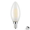 6W Dimmable LED Filament Candle Light Bulb, 4000K Daylight (Neutral White) 600LM, E12 Candelabra Base, C35 Torpedo Shape Bullet Top, Frosted Glass Cover, 60W Incandescent Equivalent