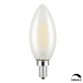 6W Dimmable LED Filament Candle Light Bulb, 4000K Daylight (Neutral White) 600LM, E12 Candelabra Base, C35 Torpedo Shape Bullet Top, Frosted Glass Cover, 60W Incandescent Equivalent