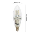 6-Pack E12 Non-Dimmable 50W Equivalent Candelabra LED - 5W LED 500 Lumens Round-top Clear Silver Base Candelabra Bulb Natural Daylight White 4000K