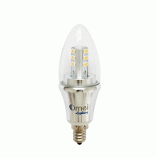 6-Pack E12 Non-Dimmable 50W Equivalent Candelabra LED - 5W LED 500 Lumens Round-top Clear Silver Base Candelabra Bulb Natural Daylight White 4000K