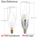 Flame Tip 6-Pack 7 Watt Daylight White 6000K Dimmable Ca35 LED E12 Candelabra Base 360 Degree Omni-direction Bulbs 