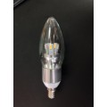 E12 5 watt Torpedo LED Chandelier/3000K/D 5-watt Dimmable LED Chandelier Bulb, Candelabra Base, Clear