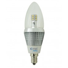 Warm White 3000k 6-Pack led candelabra bulbs dimmable e12 base led 5w 50 watt torpedo light bulb