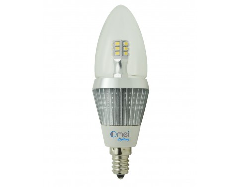 4-Pack led candelabra bulbs dimmable e12 base led 5w 50 watt warm white 3000k torpedo light bulb