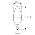 7W Dimmable LED B35 E12 Candle Light Bulb 50W-70W Incandescent Bulb Equivalent Soft White(3000K) 700 Lumens Silver Alumium Lamp