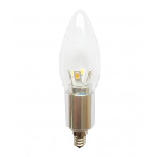 Torpedo E12 Dimmable LED Filament Bulb 5w 45 watt Pure Daylight White 6000k Candelabra Base bulb 360 Degree Beam Angle