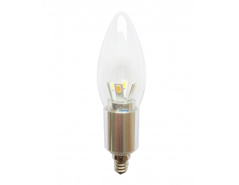 Torpedo E12 Dimmable LED Filament Bulb 5w 45 watt Pure Daylight White 6000k Candelabra Base bulb 360 Degree Beam Angle